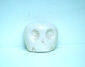 Springtime Owl Ornament spring bird white owl crackle glaze trinket bright baby owl