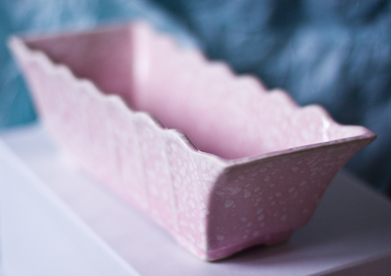 Vintage Planter in Pink Speckled Glaze by Beezus Complex