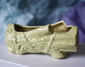 Vintage McCoy Log Planter in Celery Green by Beezus Complex