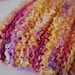 Luxurious pink, purple, magenta, purple and yellow curly wool soft scarf