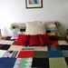 SALE Upcycled Felted Patchwork Sweater Quilt - Queen Reversible, eco-friendly (was 520.00)