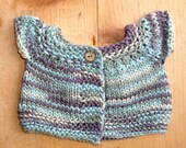 Waldorf Doll Sweater 15 inch , Organic Cotton, Sage Green and Purple
