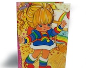 Rainbow Brite Book Cover - with A6 Notebook - Recycled Comic