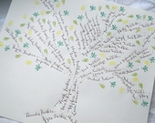 Family Tree Hand Written in Custom Calligraphy