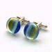 Fused Glass Cufflinks Ocean Colour Scene