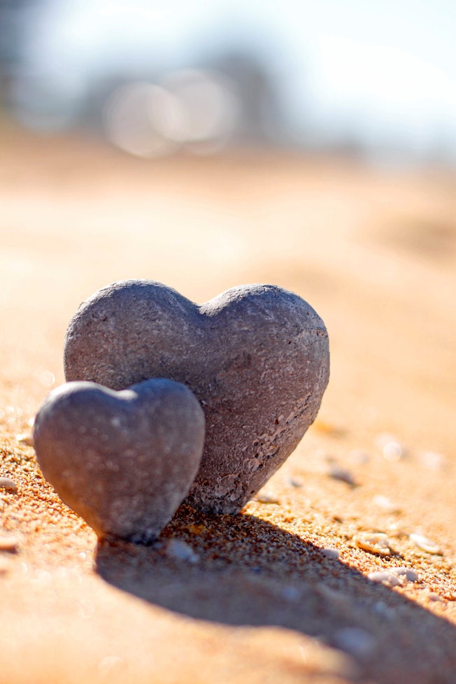 CARD "Solid As A Rock" Original 6" x 4" Photo Mounted on Heavy Weight Card Stock. Valentine, Love, Beach, Card, I love you, Hearts, Romance