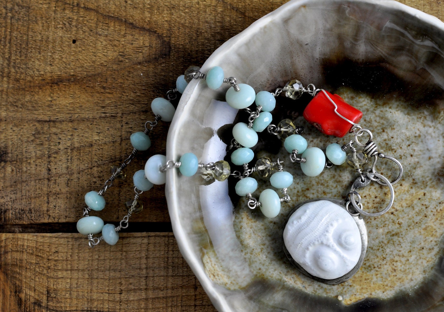The Seaside . Ocean . Necklace . by Mad Tea Garden