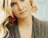 The ALICE - Orange Flower Filigree FANTASTIC Earrings