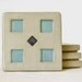 Concrete Coasters with dark blue and light blue tile inlay