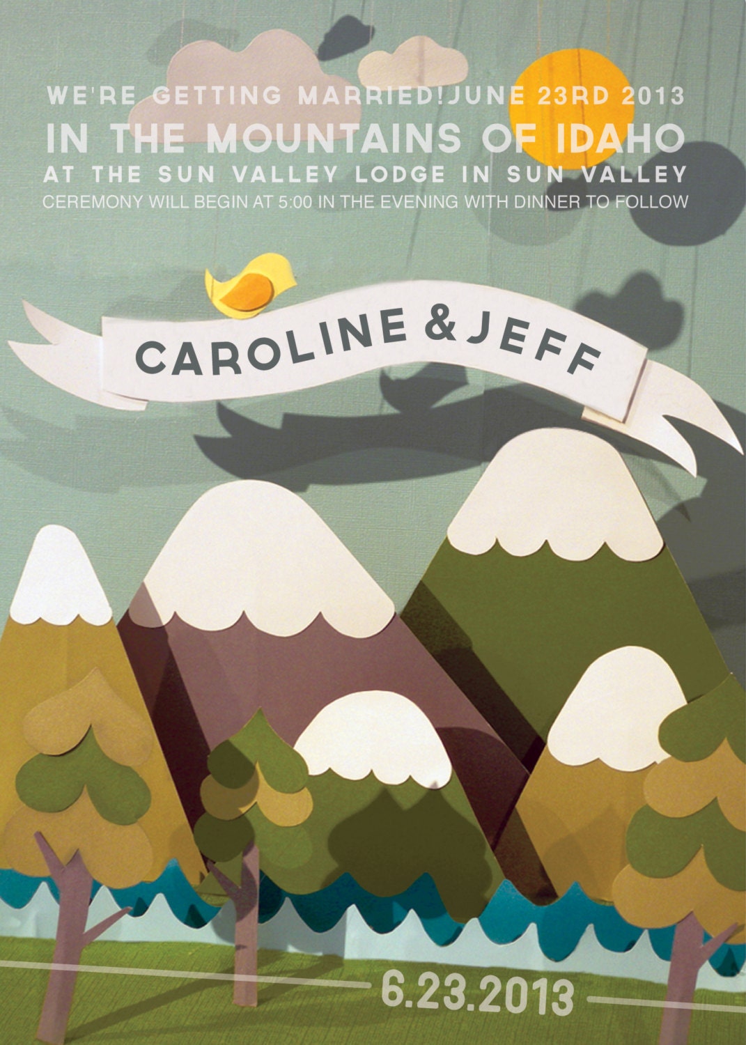 Wedding invitation- Mountain Wedding