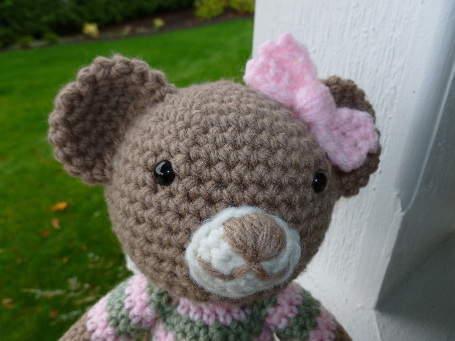 Bella the Bear Crocheted Sweater Toy