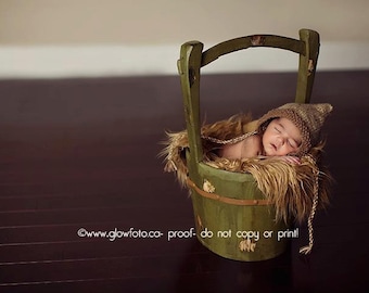 SALE - Camel Faux Fur Photography Prop - Soft, Cozy, Cuddly Faux Fur Nest - Perfect Newborn Photography Prop - Plush Long Pile