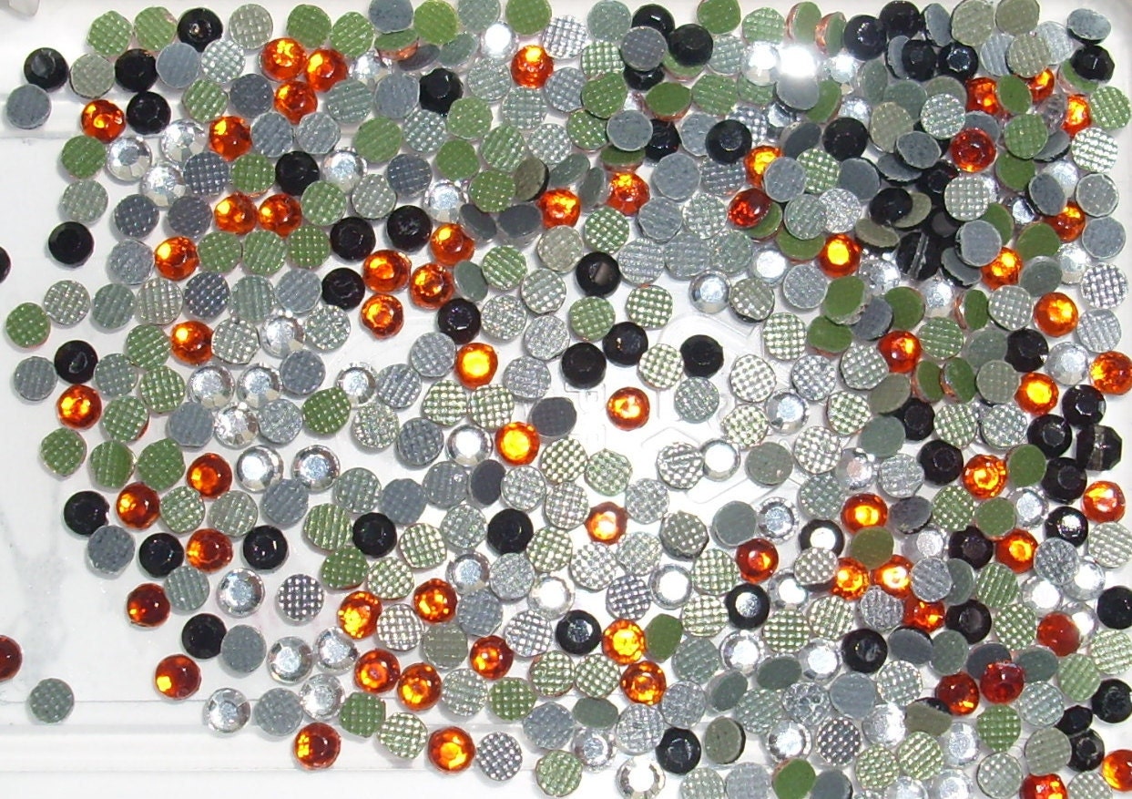 144 pc 1 gross 3mm/10ss hot fix rhinestones in HALLOWEEN blend DIY