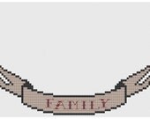 Family banner and Swallows cross stitch pattern