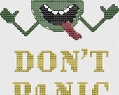 Don't Panic cross stitch pattern douglas adams Hitch Hikers Guide to the Galaxy