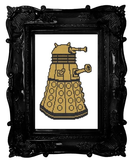 Dalek (right) cross stitch pattern