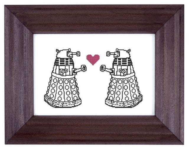cross stitch pattern Doctor Who Daleks in Love
