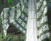 Eco-friendly green and white cotton SHAWL