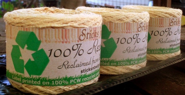 Recycled yarn - Ground Mustard Seed- cotton/ramie- fingering weight