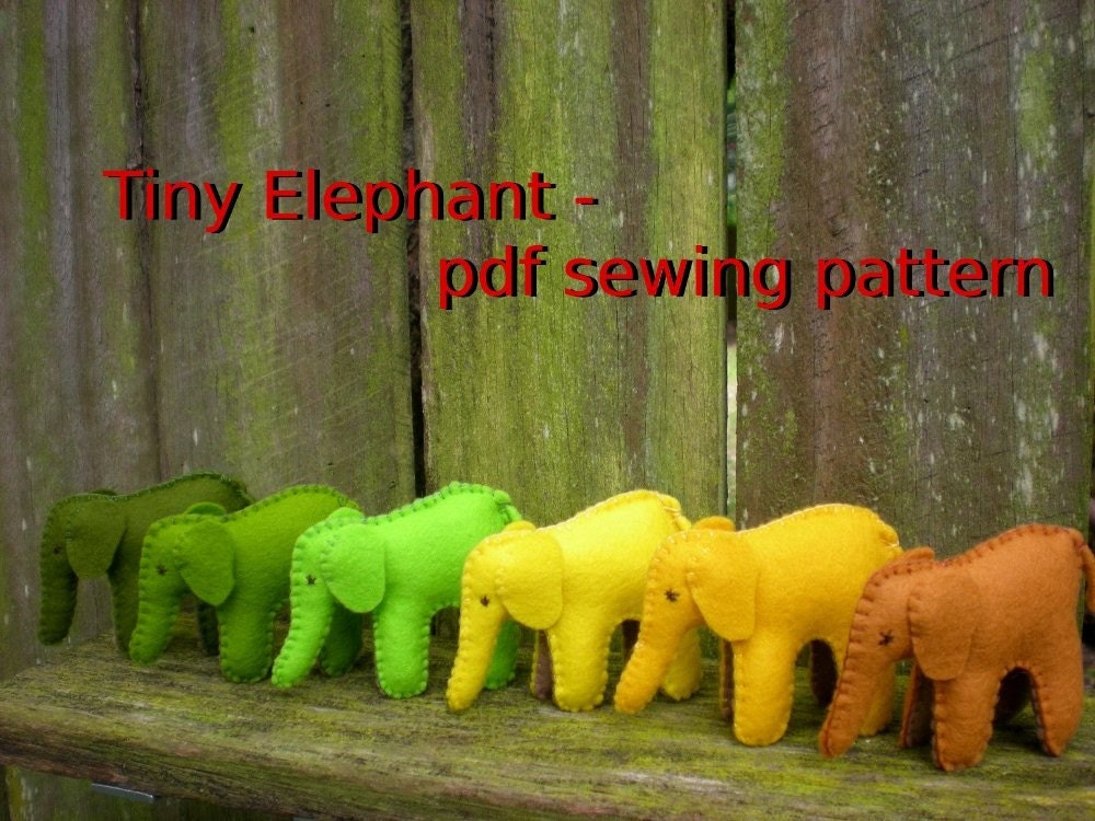 Tiny Elephant pdf sewing pattern