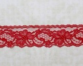 Flat Lace Trim - pink, lavender, or red - 10 yards - 2 inches wide