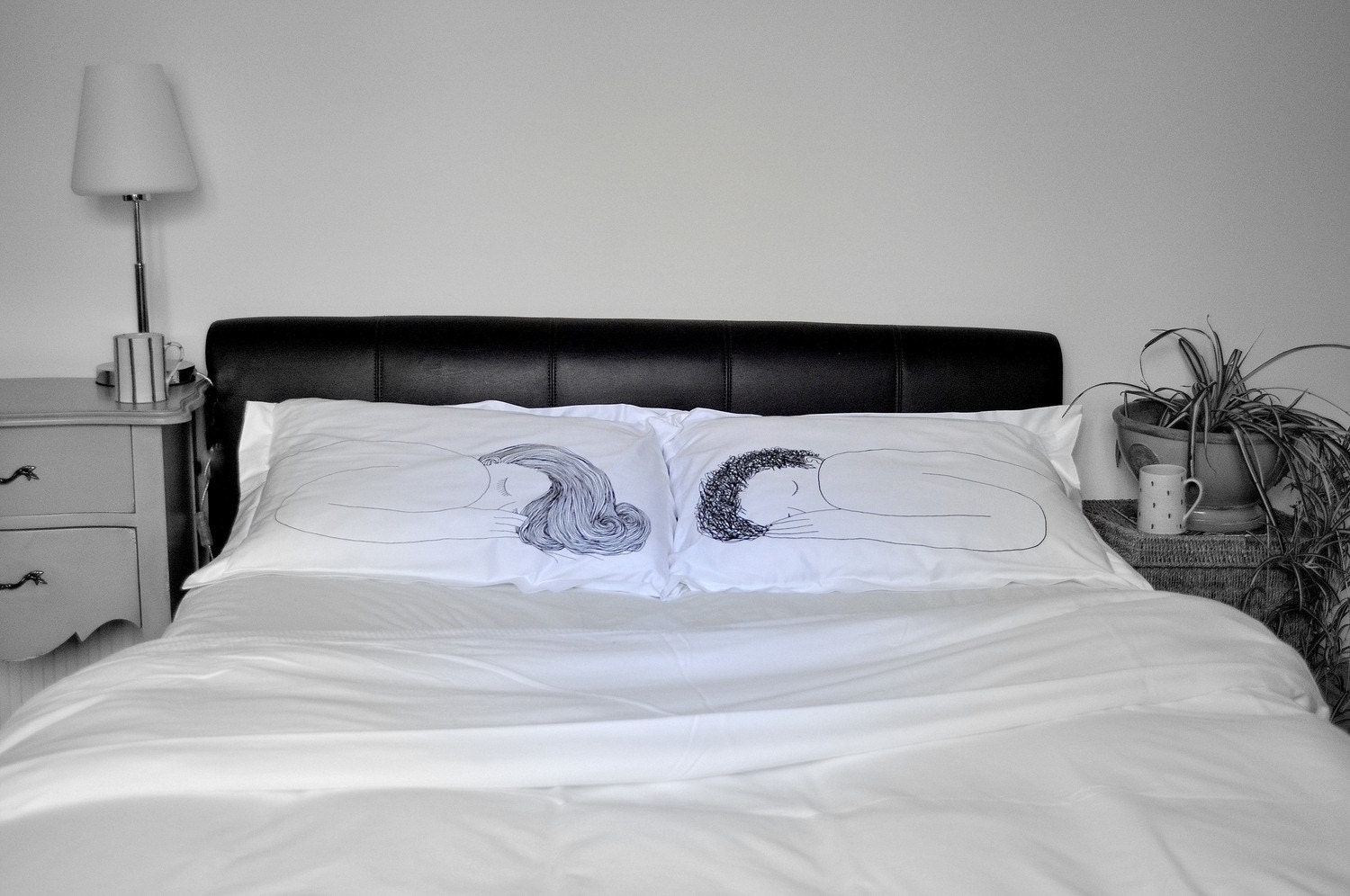 Girl and Boy Pillow Cases double set