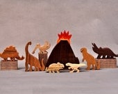 Dinosaur Animal Set  Wooden Block Toys for Children Kids Toddlers Girls Boys Birthday Gift Stocking stuffers