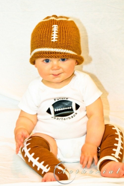 Private Listing for F. Baby Boy Football Outfit hat, onesie, legwarmers Gift Set