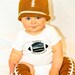 Private Listing for F. Baby Boy Football Outfit hat, onesie, legwarmers Gift Set