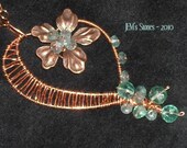 Apatite and Copper Heart Necklace