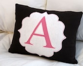 CUSTOM cut monogrammed 12" x 16" letter pillow for baby, bamboo felt