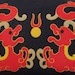 Chinese dragon pillow with applique and embroidery, wool/rayon felt blend