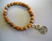 BRECCIATED JASPER Inspirational Beaded Stretch Bracelet