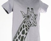 Giraffe on Slate Children's American Apparel T Shirt