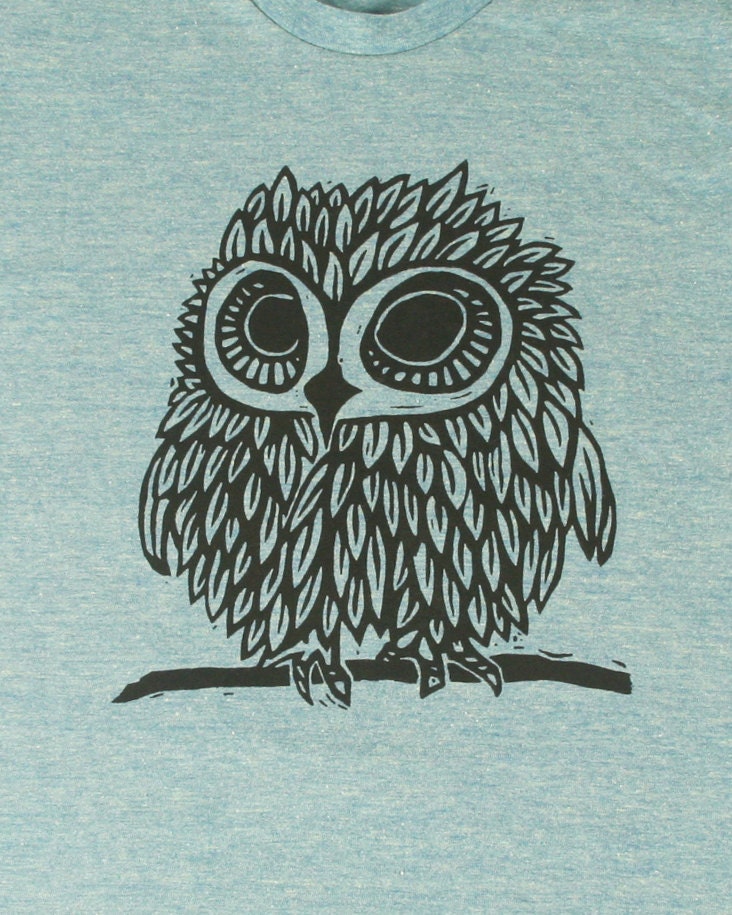 Owl on Tri-Lemon Tri Blend Women's American Apparel T Shirt