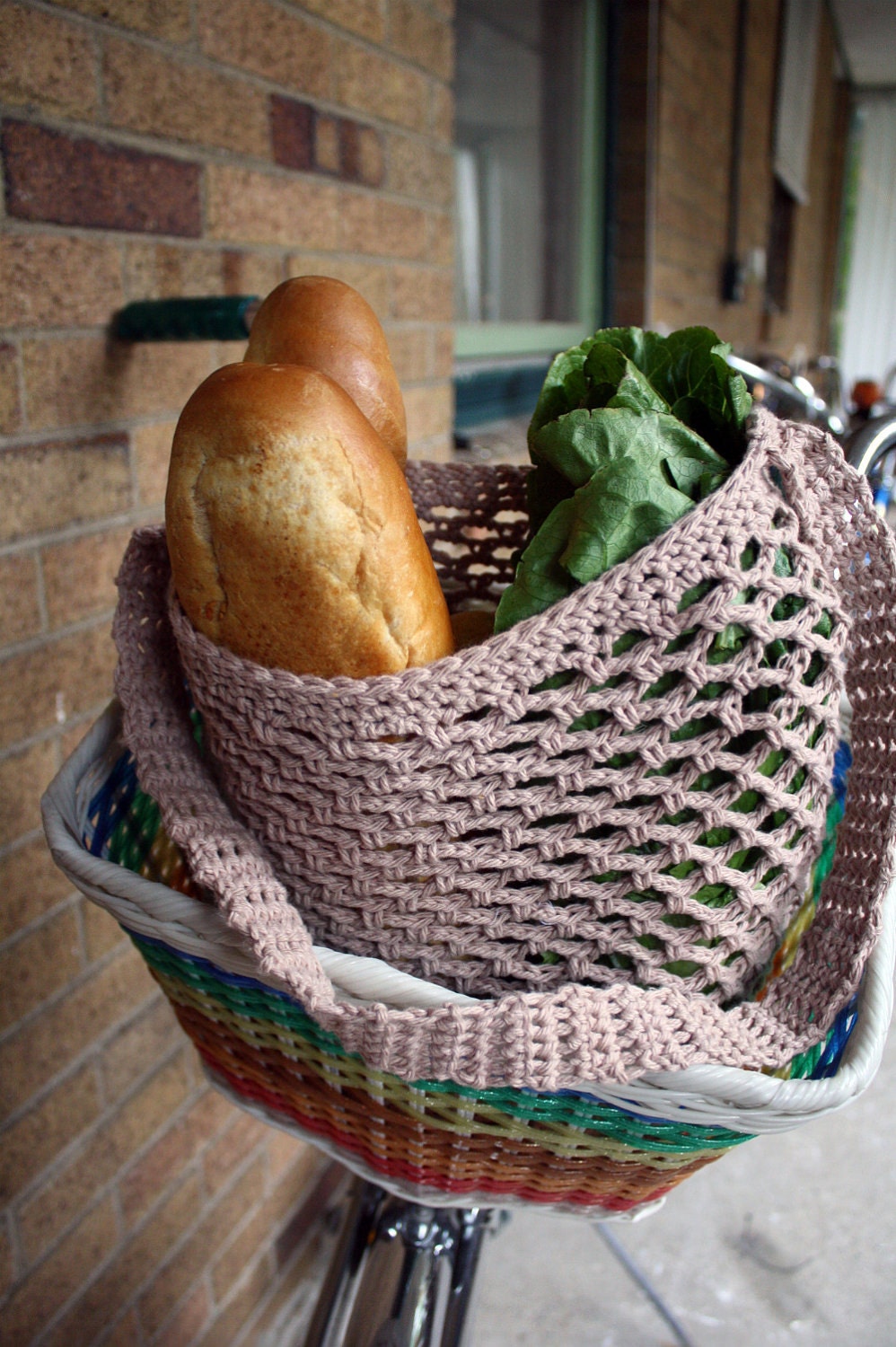 Market Bags - Reusable Cotton Grocery Totes - Set of Three