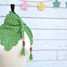 Crochet Triangle Scarf in Green- Boho Gypsy Style Scarf - Wrap with Wooden Beads