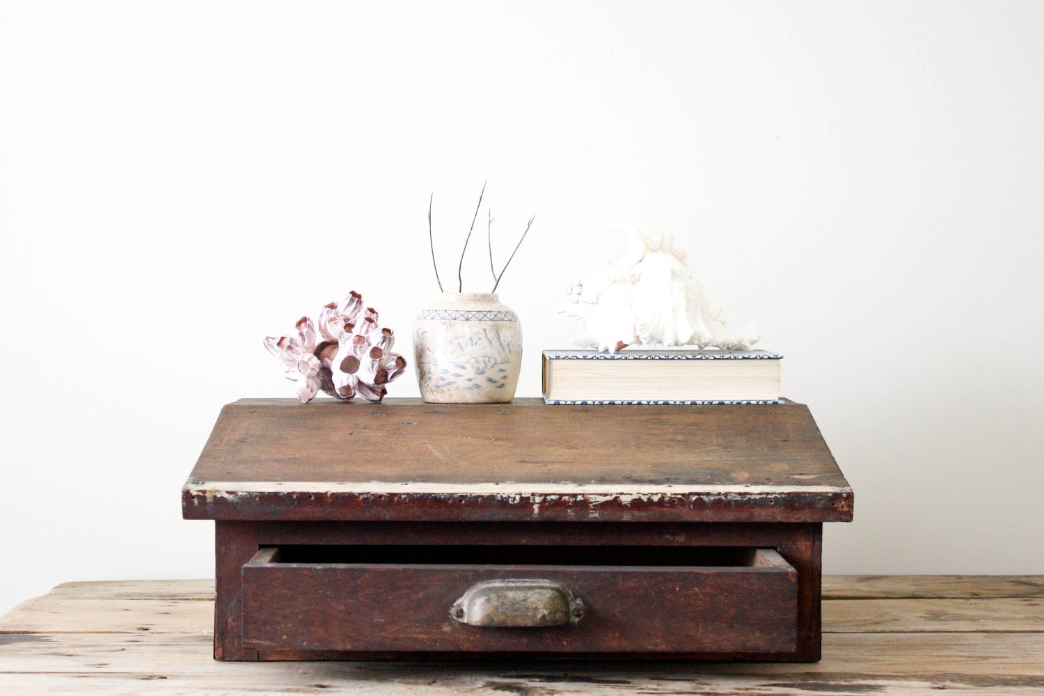 RESERVED Wood Desktop with Drawer