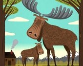 The Magnificent Moose - Animal Art - Limited Edition Print - iOTA iLLUSTRATION