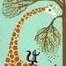 iOTA iLLUSTRATION - Lending A Neck - children illustrated - Animal Art - Limited Edition Print