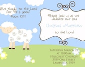 LITTLE LAMB or Sheep BABY Dedication, Christening, or Baby Shower Invitation