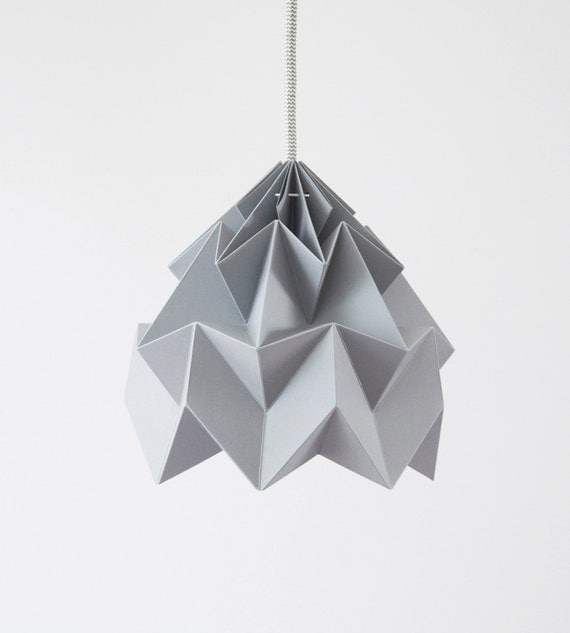 Moth origami lampshade gray