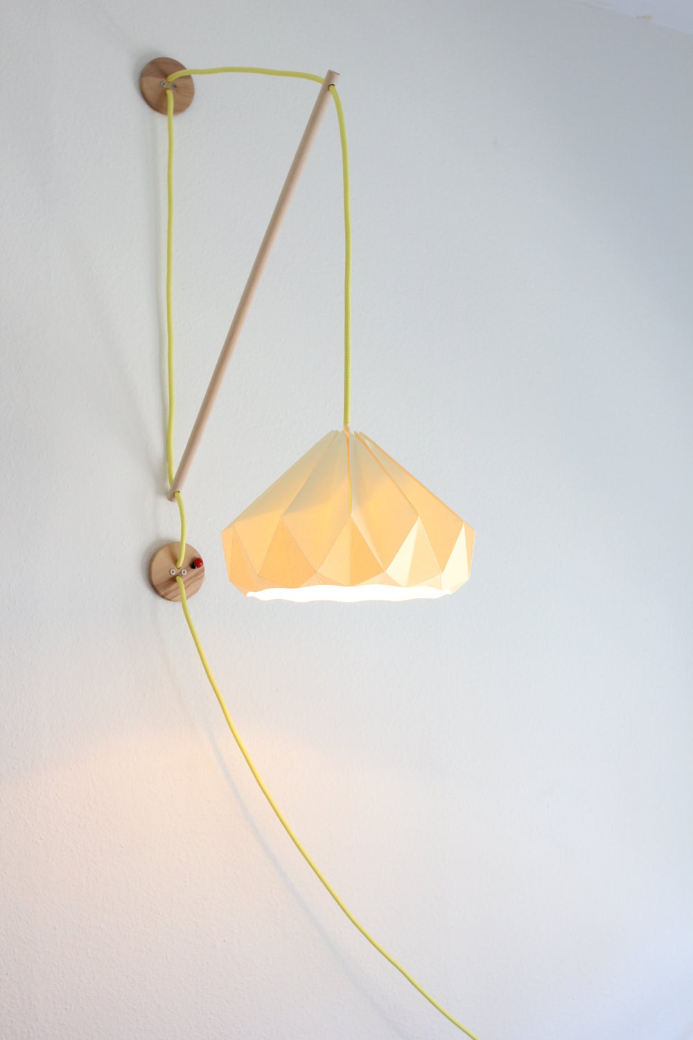 Wall fixture Klimoppe with paper lamp Chestnut