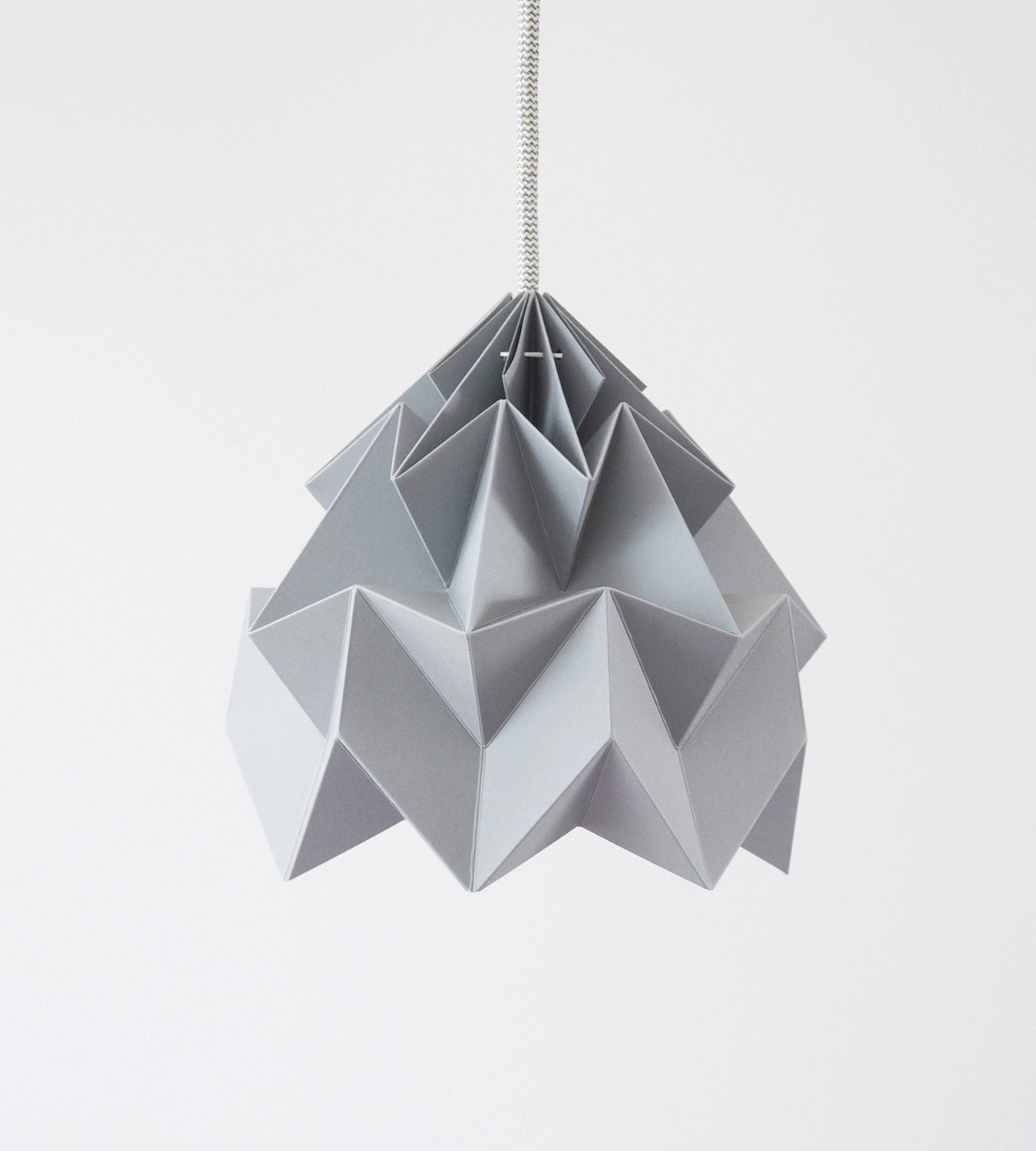 Moth origami paper lamp shade gray
