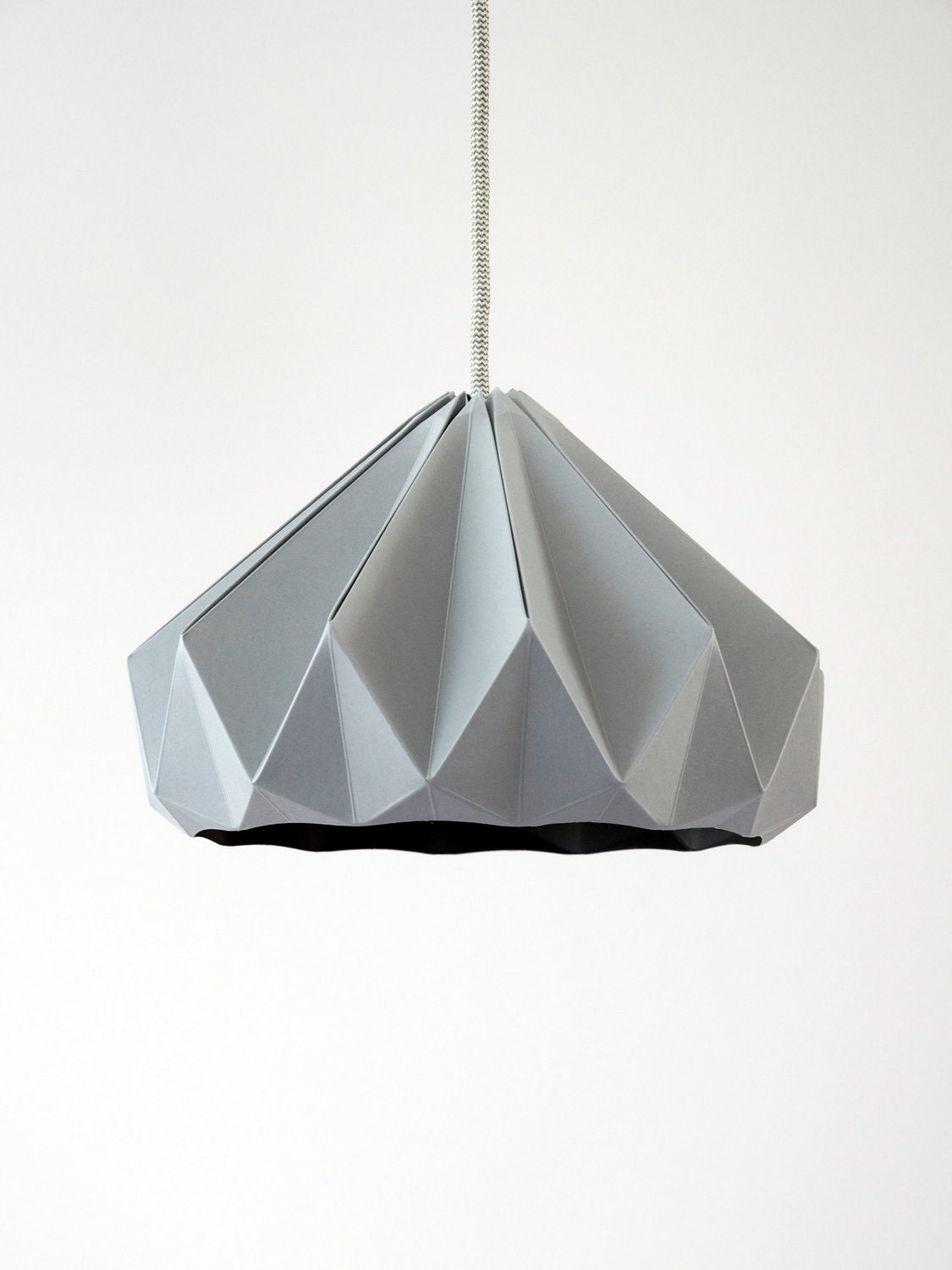 Chestnut paper origami lampshade grey
