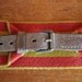 Lovely Vintage Military Uniform  Stripe Fabric and Leather Belt.