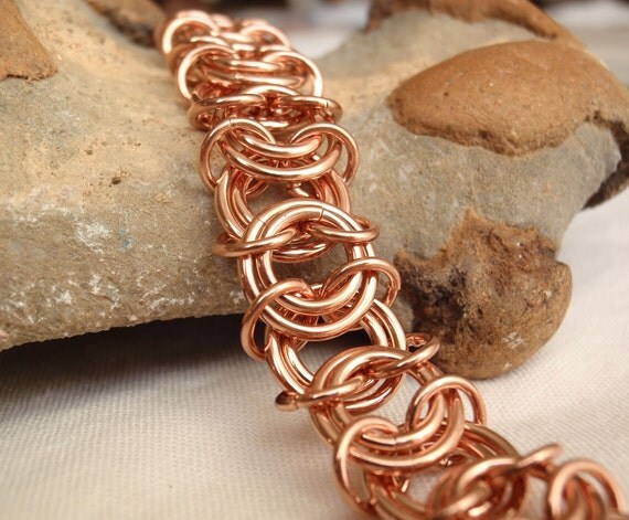 Copper Chain Maille Bracelet Vertebrae