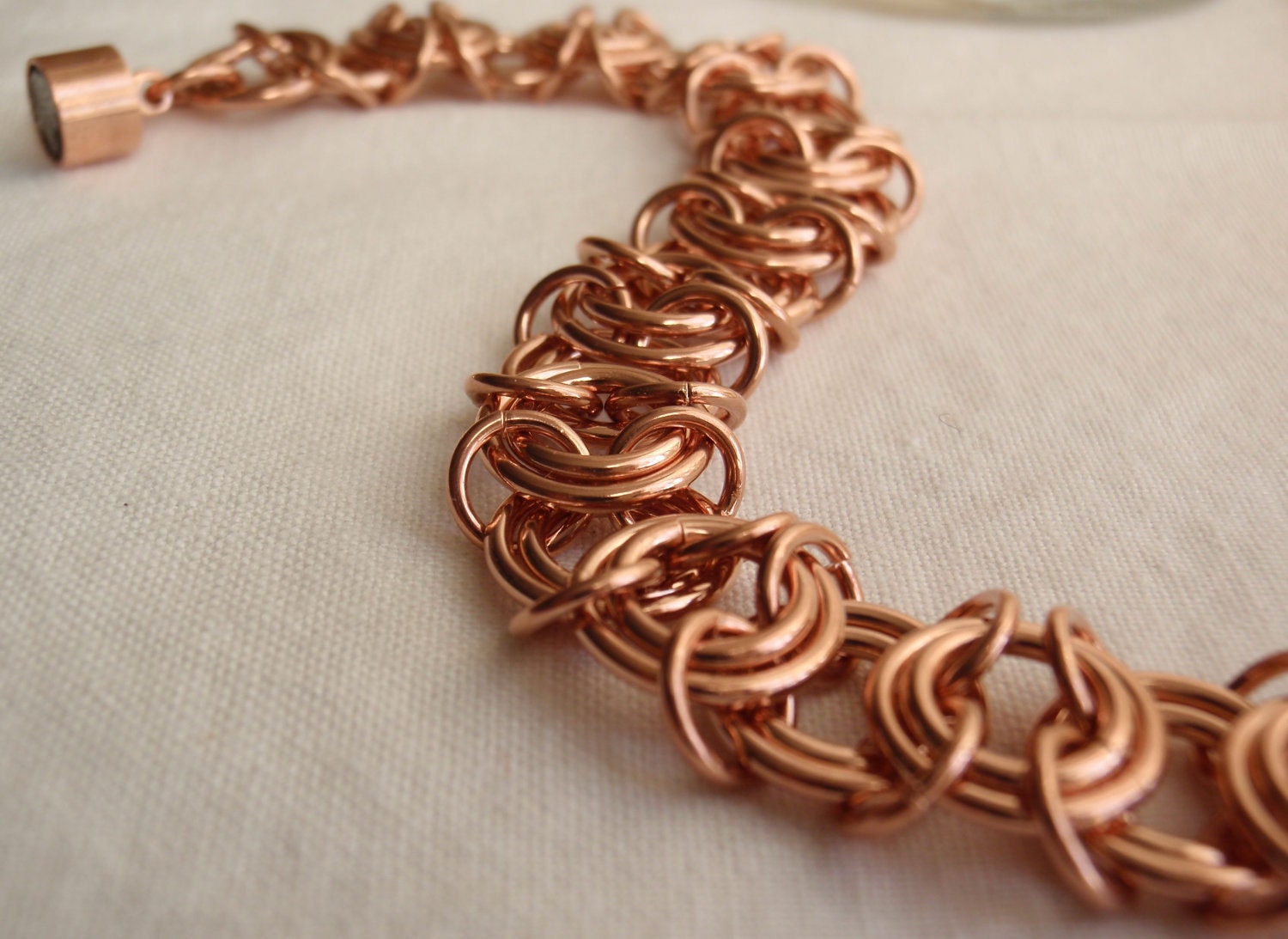 Copper Chain Maille Bracelet Vertebrae