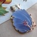 Blue Chalcedony Natural Pink Sapphire Pendant 14k White Rose Gold