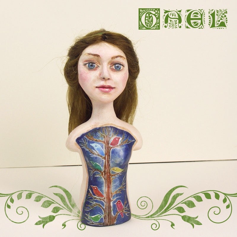 Gael - Wood Nymph - OOAK Art Doll Bust